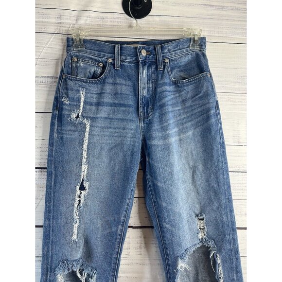 Madewell Jeans Adult 27 Blue Denim Perfect Vintage Distressed Womens - Picture 8 of 12
